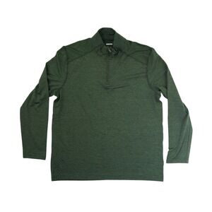 Jos A Bank Traveler Sweater Top Men's Size Large Green Quarter Zip